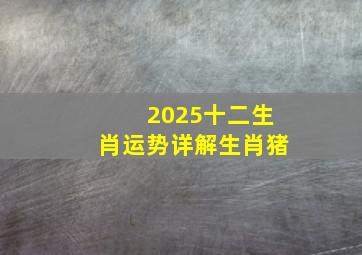 2025十二生肖运势详解生肖猪