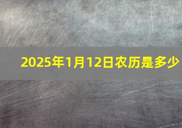 2025年1月12日农历是多少