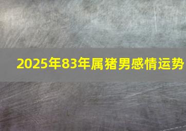 2025年83年属猪男感情运势