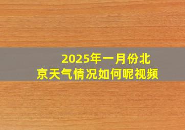 2025年一月份北京天气情况如何呢视频