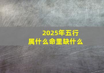 2025年五行属什么命里缺什么