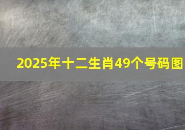 2025年十二生肖49个号码图