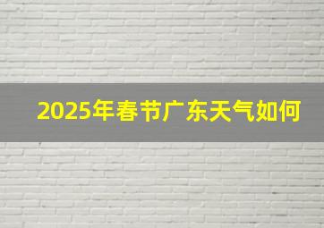 2025年春节广东天气如何