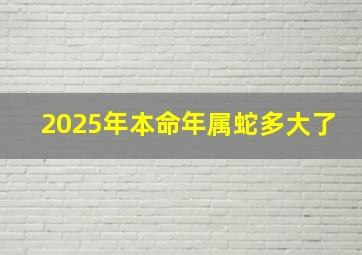 2025年本命年属蛇多大了