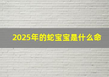 2025年的蛇宝宝是什么命