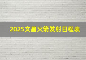 2025文昌火箭发射日程表