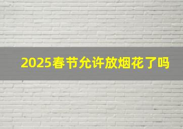 2025春节允许放烟花了吗