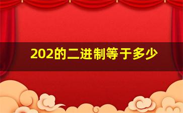 202的二进制等于多少