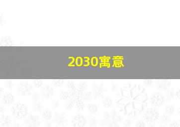 2030寓意