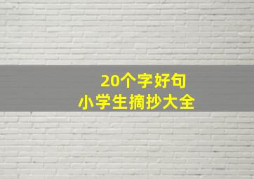 20个字好句小学生摘抄大全