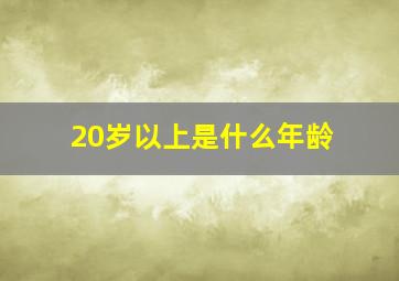 20岁以上是什么年龄