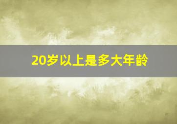 20岁以上是多大年龄