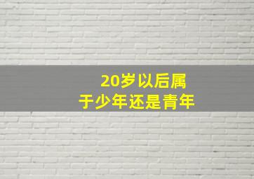 20岁以后属于少年还是青年