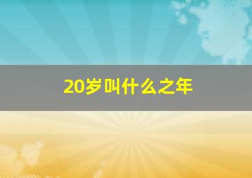 20岁叫什么之年