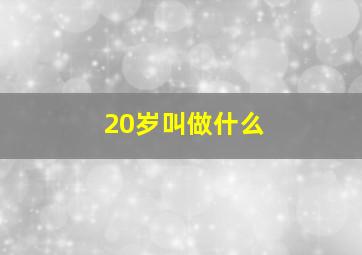 20岁叫做什么