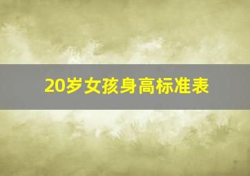 20岁女孩身高标准表