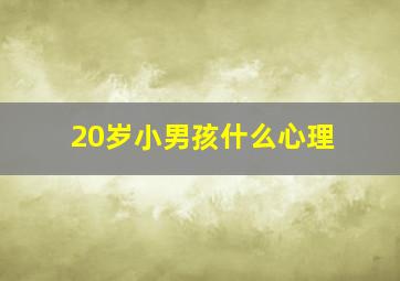 20岁小男孩什么心理