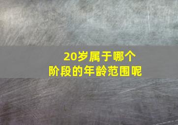 20岁属于哪个阶段的年龄范围呢