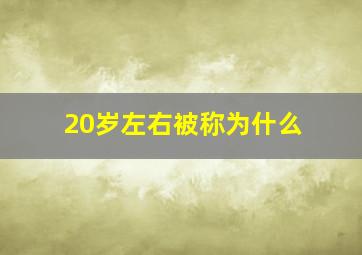 20岁左右被称为什么