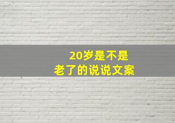 20岁是不是老了的说说文案