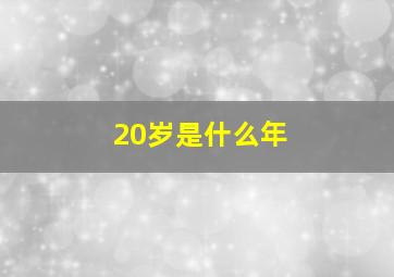 20岁是什么年