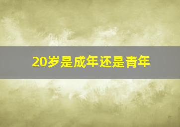 20岁是成年还是青年