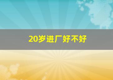 20岁进厂好不好