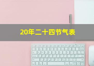 20年二十四节气表