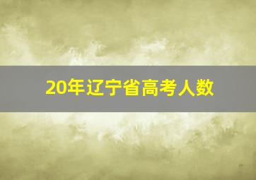 20年辽宁省高考人数