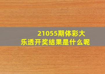 21055期体彩大乐透开奖结果是什么呢