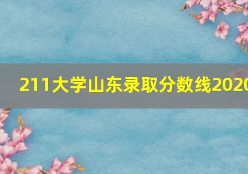 211大学山东录取分数线2020