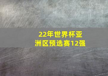 22年世界杯亚洲区预选赛12强