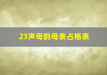 23声母韵母表占格表