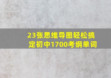 23张思维导图轻松搞定初中1700考纲单词