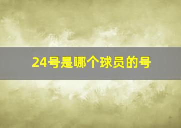 24号是哪个球员的号