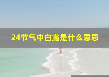 24节气中白露是什么意思