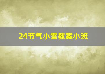 24节气小雪教案小班