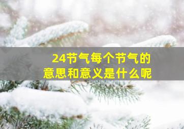 24节气每个节气的意思和意义是什么呢