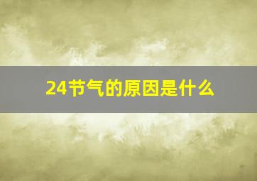 24节气的原因是什么