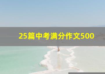 25篇中考满分作文500