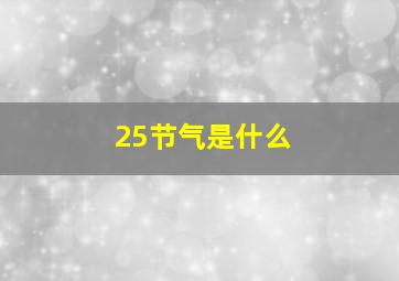 25节气是什么