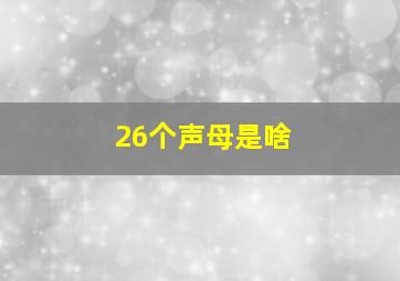 26个声母是啥