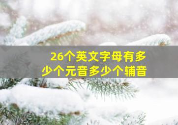 26个英文字母有多少个元音多少个辅音