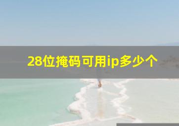 28位掩码可用ip多少个