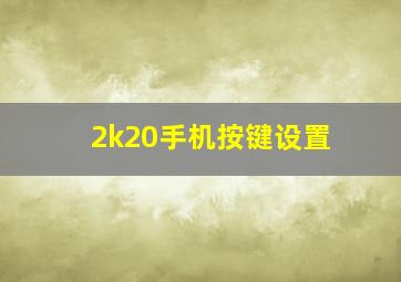 2k20手机按键设置