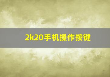 2k20手机操作按键