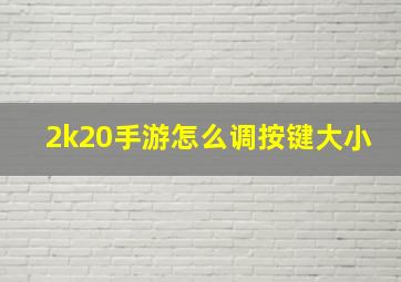 2k20手游怎么调按键大小