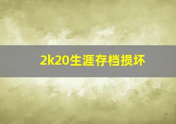 2k20生涯存档损坏