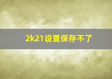 2k21设置保存不了