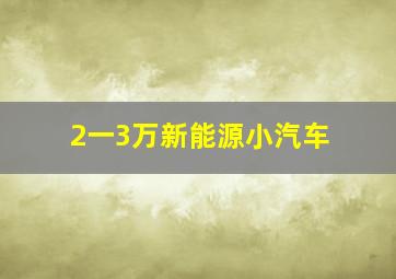 2一3万新能源小汽车